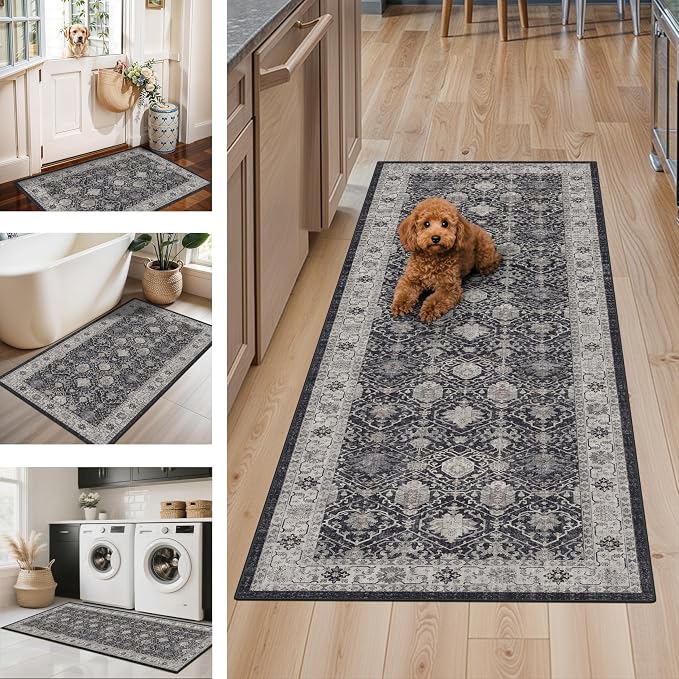 Washable 4-Piece Kitchen Floor Mats: Farmhouse Non-Slip Kitchen Sink Rug Easy - Image 2