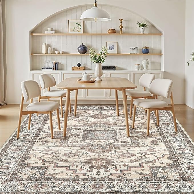 6x9 Area Rugs Living Room: Washable Vintage Rug Large Non-Slip Stain Resistant - Image 5