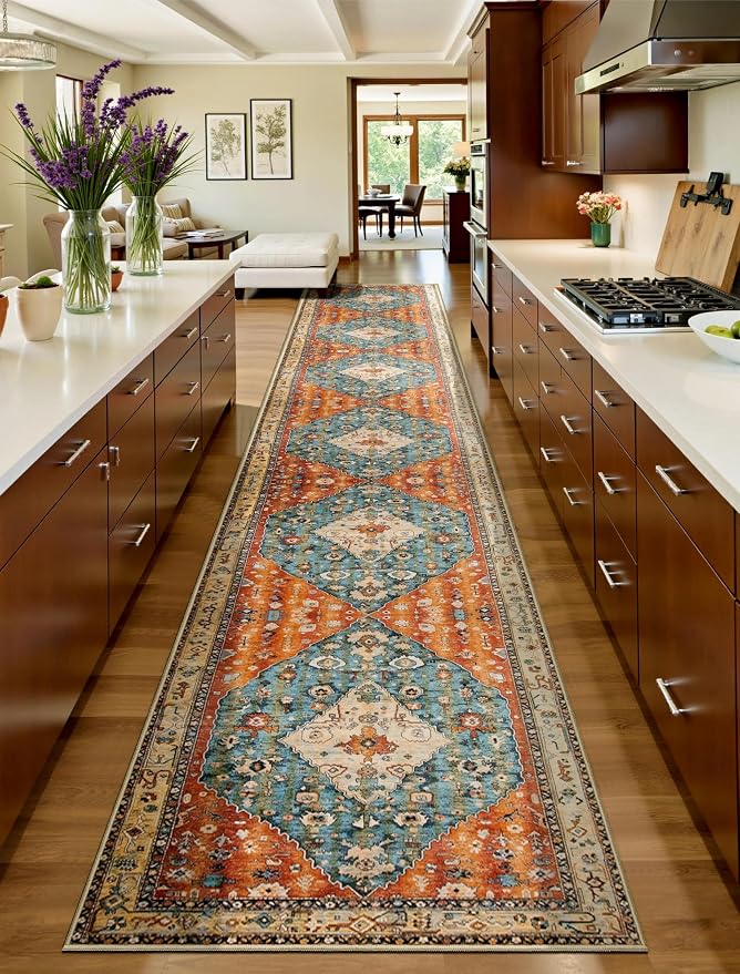 SERISSA Runner Rug for Hallways, Extra Long Boho Rug Ultra Soft Vintage Tribal - Image 2