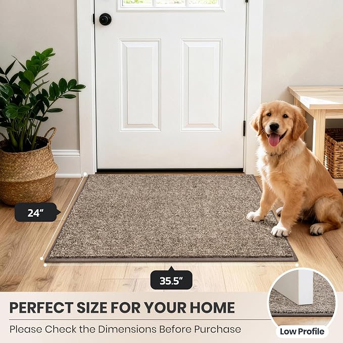 PURRUGS Dirt Trapping Door Mat 24" x 35.5", Non-Slip Machine Washable Entry Rug - Image 8