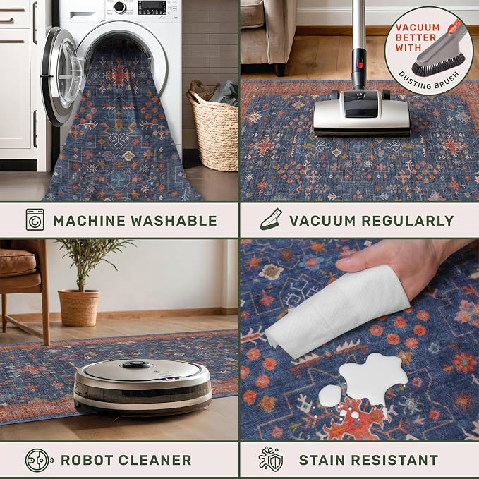 Hazo Haus Boho Washable 3x16 Extra Long Hallway Runner Rug, Non-Slip Stain & - Image 3