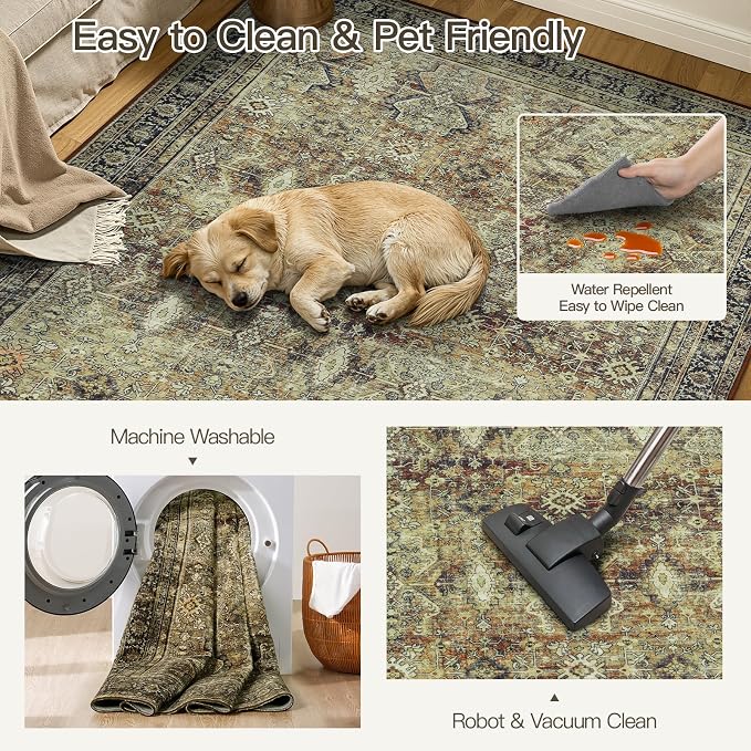 Lofus 3x5 Area Rug for Entryway, Washablee Soft Rugs for Bedroom, Living Room - Image 5