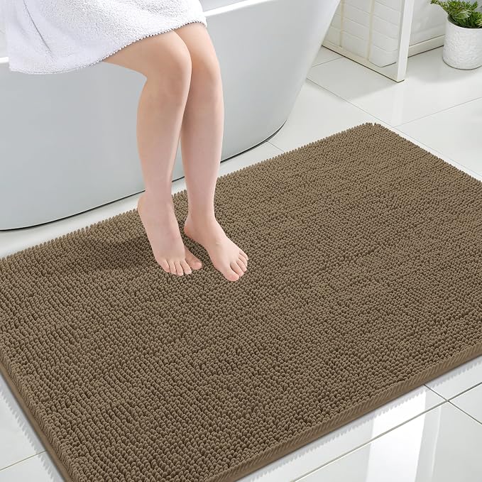 OLANLY Large Bathroom Rugs 44x32, Extra Soft Absorbent Chenille Bath Rugs by OLANLY