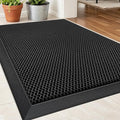 Front Door Mat, Heavy Duty Non-Slip Rubber Dirt Trapper, Quick-Dry Low-Profile by WELDUN