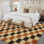 PureCozy Checkered Rug 6x9 for Living Room, Colorful Modern Shag Rug Washable - Image 2