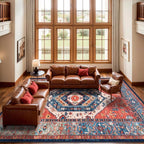 SERISSA Washable Rugs 9x12 Area Rugs, Large Non-Slip Boho Living Room Rust Rug - Image 3