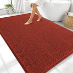OLANLY Large Bathroom Rugs 70x46, Soft Absorbent Chenille Bath Rugs, Rubber by OLANLY