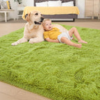 Tepook Fluffy Grass Green Rugs for Living Room Bedroom, 8x10 Soft Area Rug Moss - Image 4