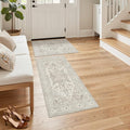 Madane 2-Piece Kitchen Runner Rug Set, Small Area Rug Non-Slip Vintage Door Mat by Madane