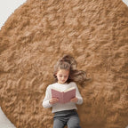 OLANLY Khaki Round Rugs for Bedroom by OLANLY