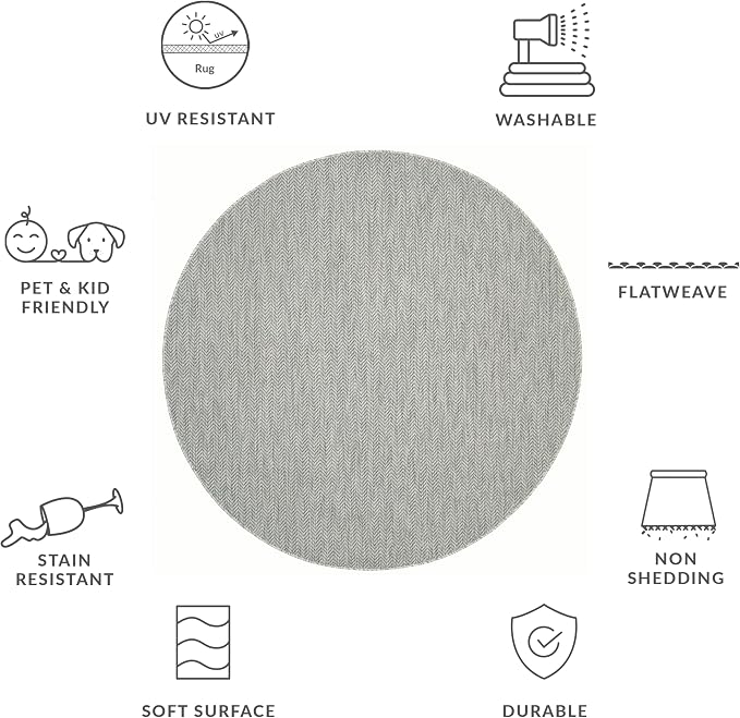 SAFAVIEH Outdoor Round Rug 6'7" - Image 5