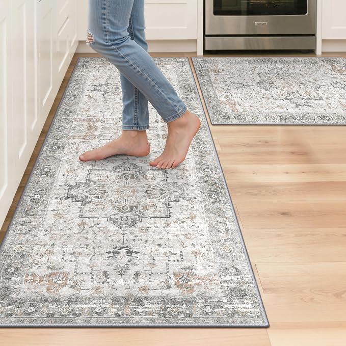 GENIMO Kitchen Rugs Non Slip Washable, Cushioned Standing Mat, Kitchen Runner by GENIMO