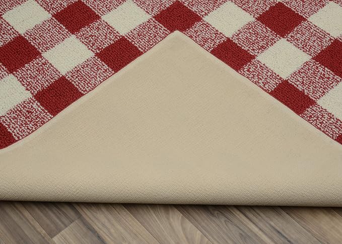 Garland Rug Country Living – Checkered Buffalo Plaid Design, Non-Slip Rubberback - Image 5