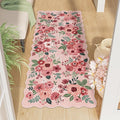 DUKINO 2x5 Washable Runner Rugs, Non Slip Floral Print Entryway Rug by DUKINO