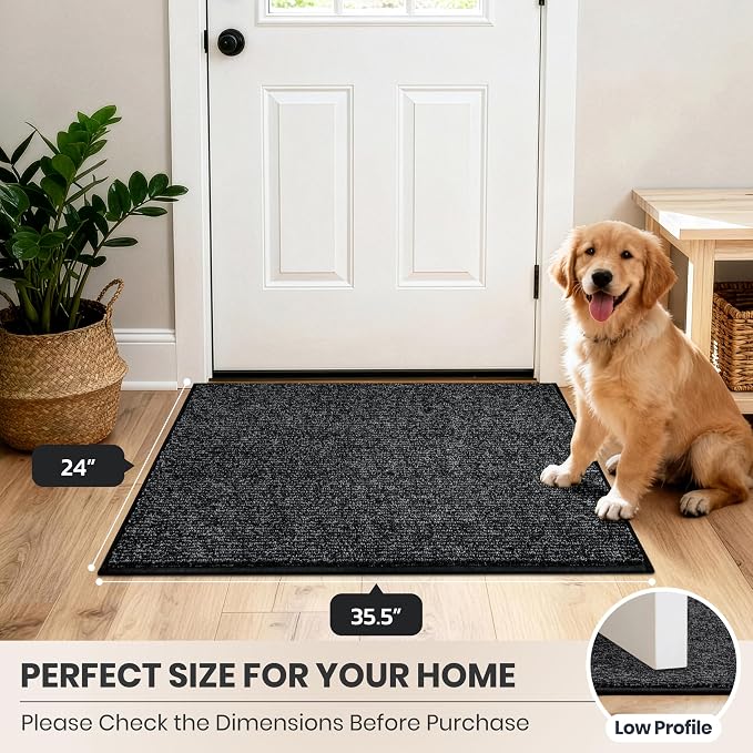 PURRUGS Dirt Trapping Door Mat 24" x 35.5", Non-Slip Machine Washable Entry Rug - Image 8