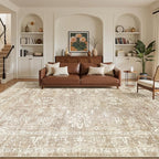 Madane 8x10 Area Rugs for Living Room, Machine Washable Vintage Neutral Rug - Image 2