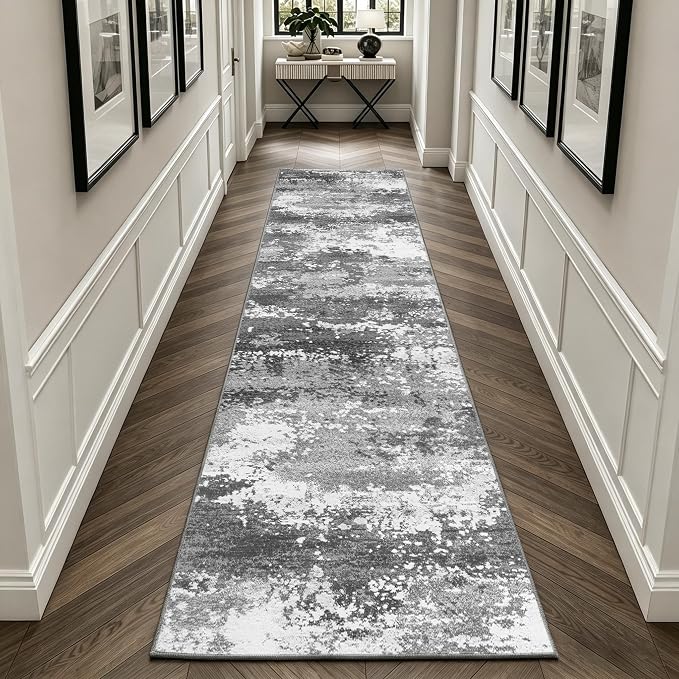 2x10 Hallway Runner Rug Non Slip Washable Grey Entryway Rug Runner by Acapet