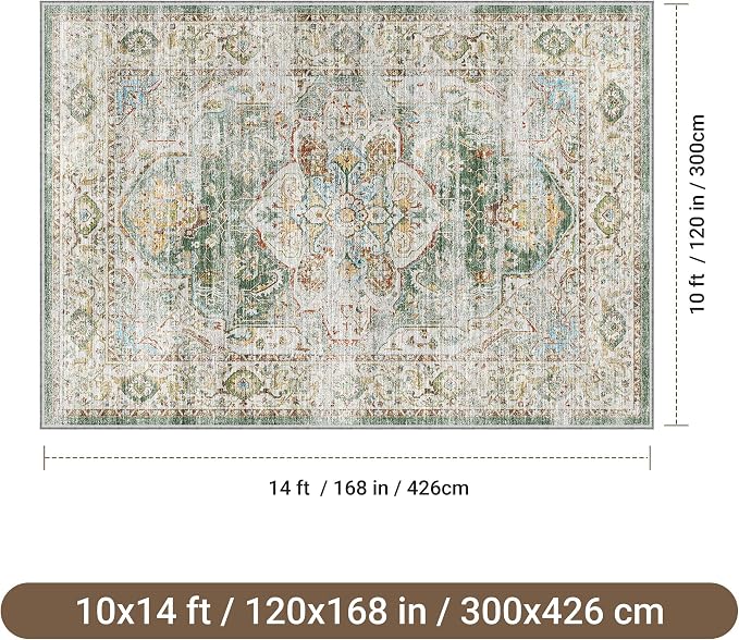 befbee 10x14 Area Rugs, Ultra-Thin Washable Rugs - Image 2