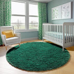 ONASAR Dark Green Round Area Rug 4ft, Soft Bedroom Circle Rugs - Image 7