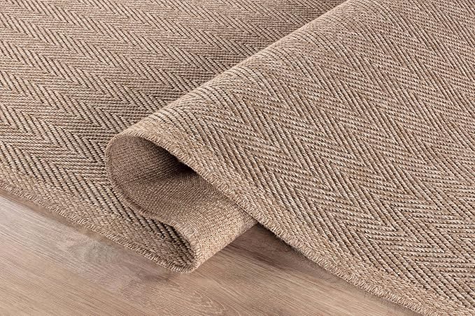 CAMILSON Easy Jute Rug 5x7, Indoor Outdoor Natural Color Fiber Area Rugs - Image 4