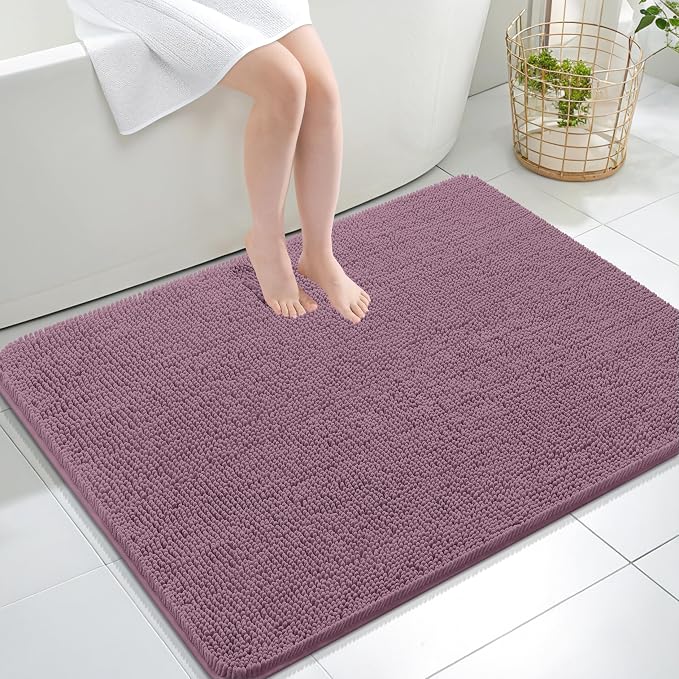 OLANLY Large Bathroom Rugs 40x32, Extra Soft Absorbent Chenille Bath Rugs by OLANLY