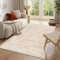 Latte&Fog Pink Rugs for Girls Bedroom, Vintage Washable 4x6 Area Rug for Living by LatteFog