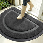 OLANLY Half Circle Door Mat Indoor Outdoor Entrance Welcome, Waterproof by OLANLY
