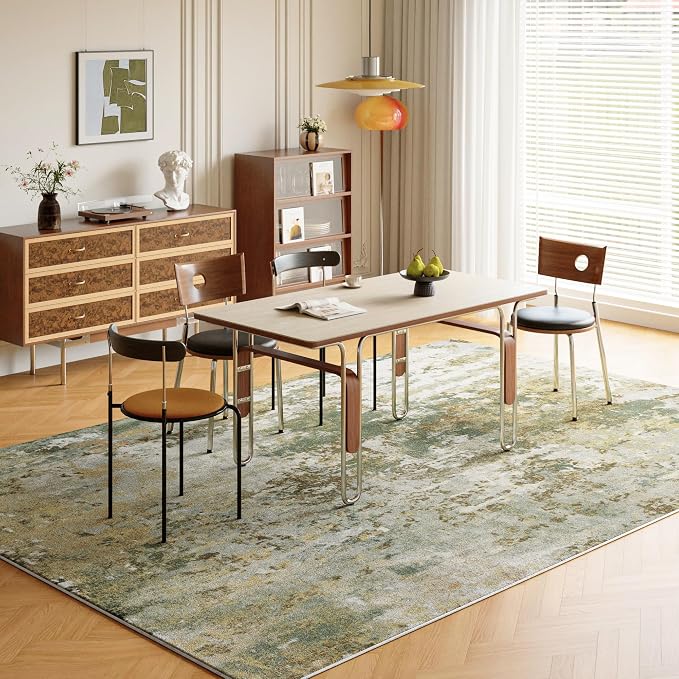 Green Washable Rug 6x9 Area Rugs - Image 3