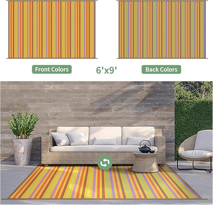 GENIMO Outdoor Rug for Patio Clearance, Lightweight Waterproof RV Camping Mat - Image 5