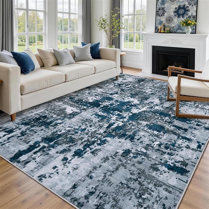 9x12 Area Rugs for Living Room Rug Washable: Abstract Large Rug for Dining Room - Image 3