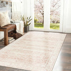 BILEEHOME Vintage Pink Rug 4x6 Washable Non Slip Floral Aesthetic Indoor Rugs - Image 8