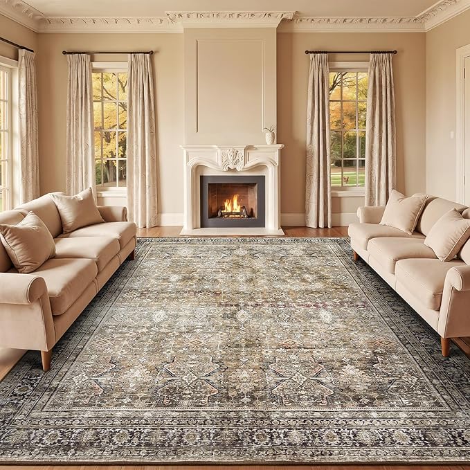 Lofus 8x10 Area Rug for Living Room, Soft Neutral Carpets for Bedroom Dining by Lofus