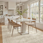 Soalmost 5x8 Area Rugs Beige Low Pile Indoor Washable Trendy Faded Style Rugs - Image 3