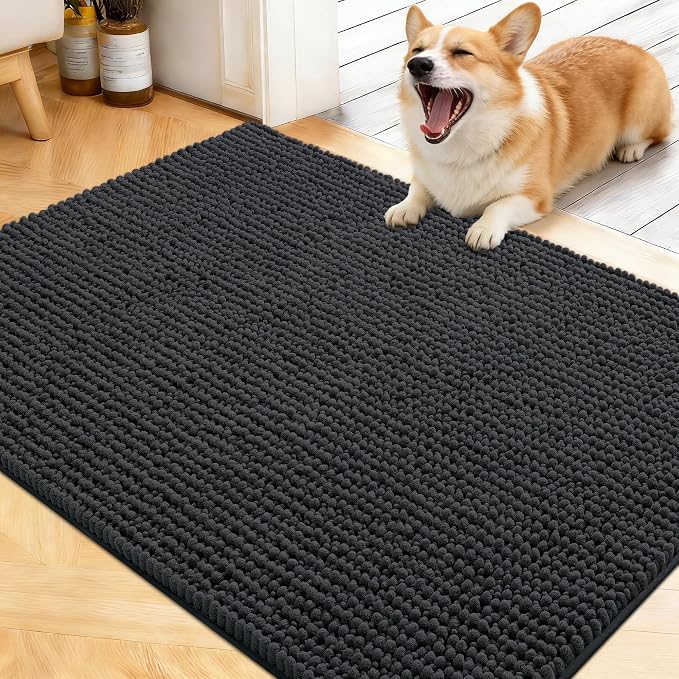 OLANLY Dog Door Mat for Muddy Paws 40x32, Ultra Absorbent Chenille Mud Doormat by OLANLY