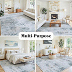 9x12 Area Rugs Washable Rug:Anti-Skid Abstract Modern Living Room Rug Soft Thin - Image 3