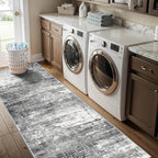 2x8 Washable Hallway Runner Rug: Abstract Stain Resistant Kitchen Rugs - Image 5