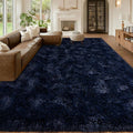 Navy Blue Rug for Living Room, 9x12 Large Fluffy Rugs for Bedroom, Soft Carpet by MUGORN