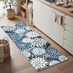 2x6 Washable Runner Rug for Hallway Tropical Botanical Modern Floral Chenille - Image 2