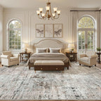 Soalmost 10x14 Area Rugs for Living Room, Non Slip Machine Washable Vintage Rugs - Image 3