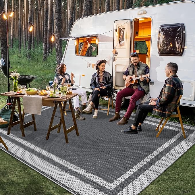 HappyTrends Outdoor Rug Reversible Portable Plastic Straw Camping Rugs - Image 3