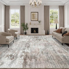 Soalmost Abstract Rug 8x10 Large Living Room Rugs Neutral Modern Washable Area by Soalmost