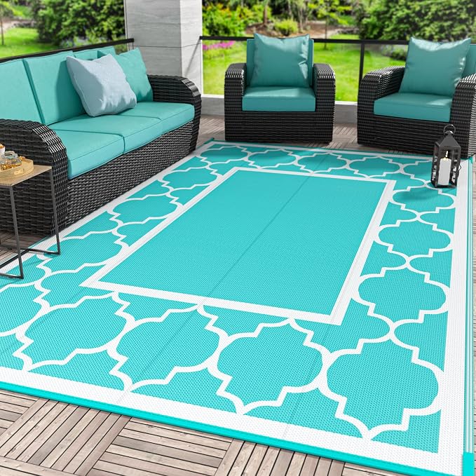 GENIMO 8 ' x 10 ' Outdoor Rug for Patio Clearance, Waterproof Indoor Outdoor by GENIMO