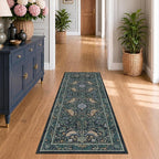 Botanical Bird 2x6 Entryway Rugs Indoor, Machine Washable Runner Rugs by HazoHaus
