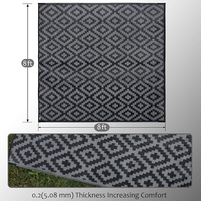 SAND MINE Waterproof Outdoor Rug, Plastic Reversible Rug, Modern Area Rug - Image 2