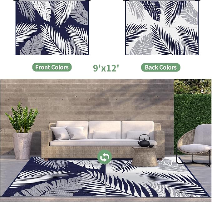 GENIMO Outdoor Rug 9' x 12' Waterproof - Image 2