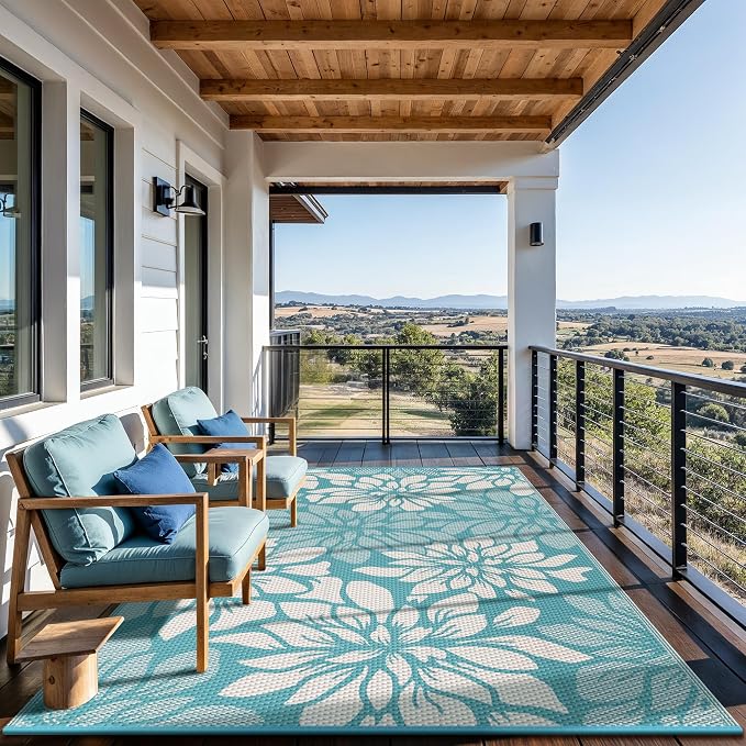 GENIMO Outdoor Rug Waterproof for Patio Decor, Large Area Rugs Mats for RV - Image 4