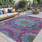 Arenarug Meditation Indoor Outdoor Rug 4x6 ft Mandala Pattern Rug Boho Style - Image 7
