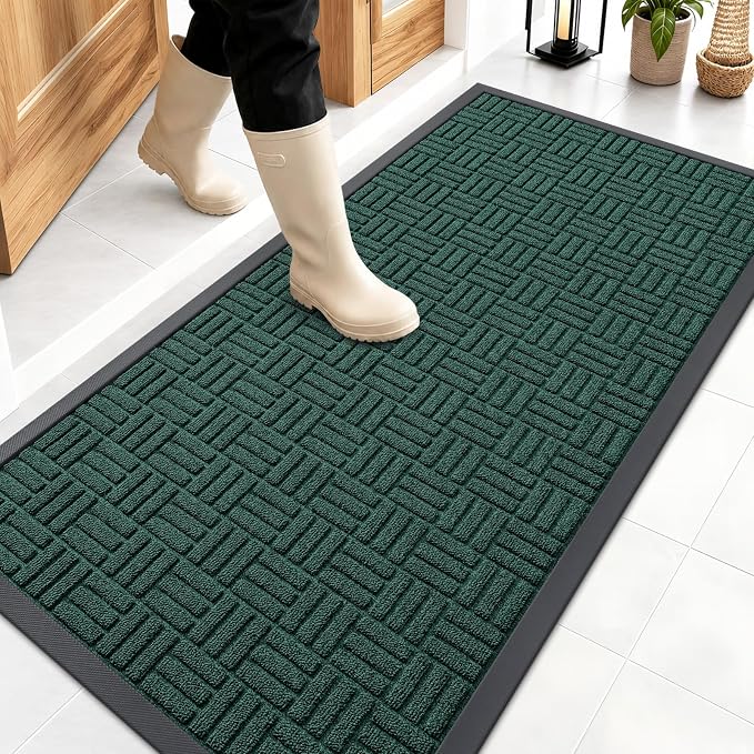 OLANLY Front Door Mat Outside Entrance 47x23, Heavy Duty Sturdy Natural Rubber by OLANLY