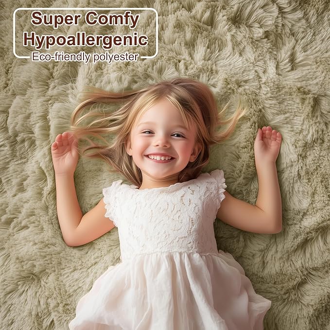 PAGISOFE Fluffy Large Living Room 5x7 Area Rugs, Fuzzy Shag Shaggy Rug Soft - Image 2