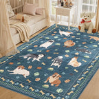 DUKINO 5x7 Rug for Living Room, Lightweight Animal Dog Print Washable Area Rug - Image 6
